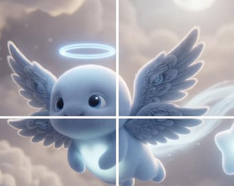 Angel Coloring Page, Guardian Angel Kids Craft Gift, Color and Frame Wall Art — "The Soft Between" | Luxi Wonder