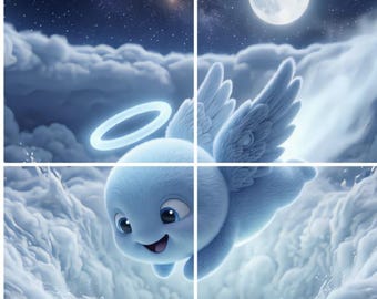 Angel Coloring Page, Preschool Printable Activity, Color and Frame Kids Wall Art — "Into the Wonder" | Luxi Wonder
