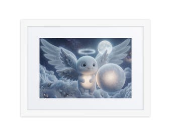 Cloud Nursery Art, Framed Angel Wings Print, Dreamy Celestial Baby Wall Decor — "Fly" | Luxi Wonder