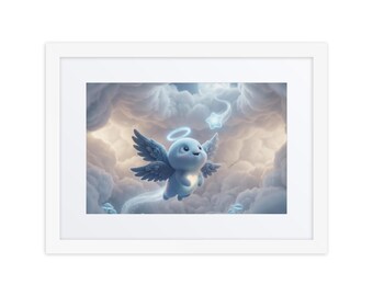 Baby Shower Gift, Framed Angel Nursery Print, Celestial Baby Room Wall Art Ready to Hang — "Friend" | Luxi Wonder