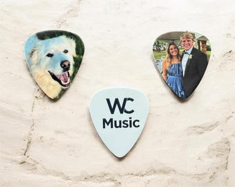 Custom Guitar Picks, Personalized Celluloid Guitar Picks Photo Text or Logo (0.71mm thickness)