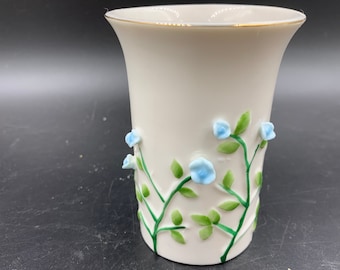 Climbing Rose Ceramic Cup / Wide Mouthed Vase Vintage