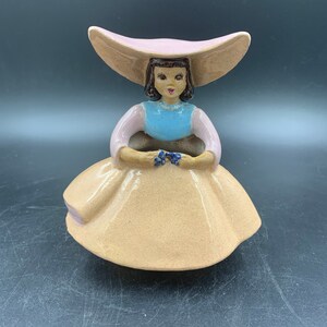 Goldhammer Ceramics Lady Vase Planter Dutch Girl Figurine California Vintage 1940s FREE SHIPPING