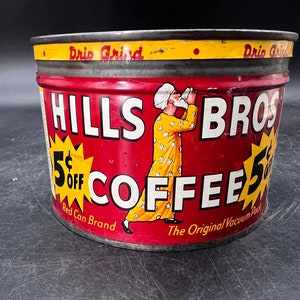 Antique Hills Bros Coffee Wooden Advertising Thermometer