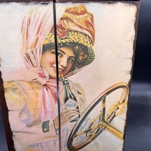 Coca Cola Gibson Girl Wall Hanging Wood Slat Antique Reproduction Victorian Coke Decoupaged image 5