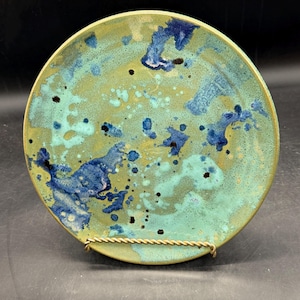Joy Pottery Art Studio - Rachel Norris 10” Plate Heavy Signed Seafoam Green