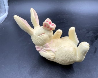 Silvestri Celebrations Bunny Rabbit with Butterfly Figurine Easter Spring Vintage