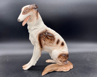 Ceramica De Cuernavaca Large Borzoi Russian Wolfhound Ceramic Dog Mexico Vintage