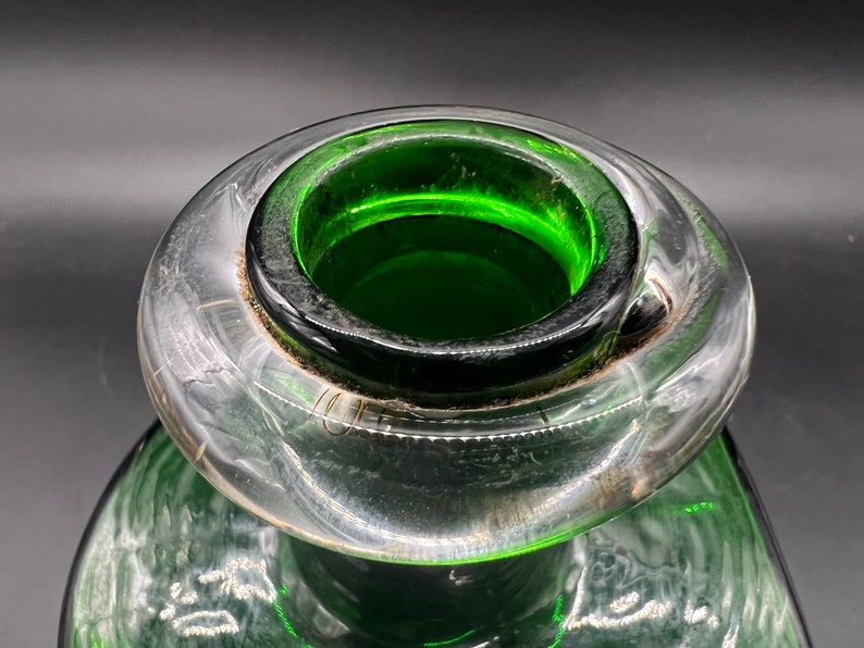 Holmegaard of Copenhagen HIVERT Schnapps Bottle Hjördis Olsson and Charlotte Rude Design Denmark Danish Modern Deep Emerald Green image 5