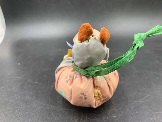 Teasel Mice Ornaments, Homespun Country Print Mice, Stowe Vermont