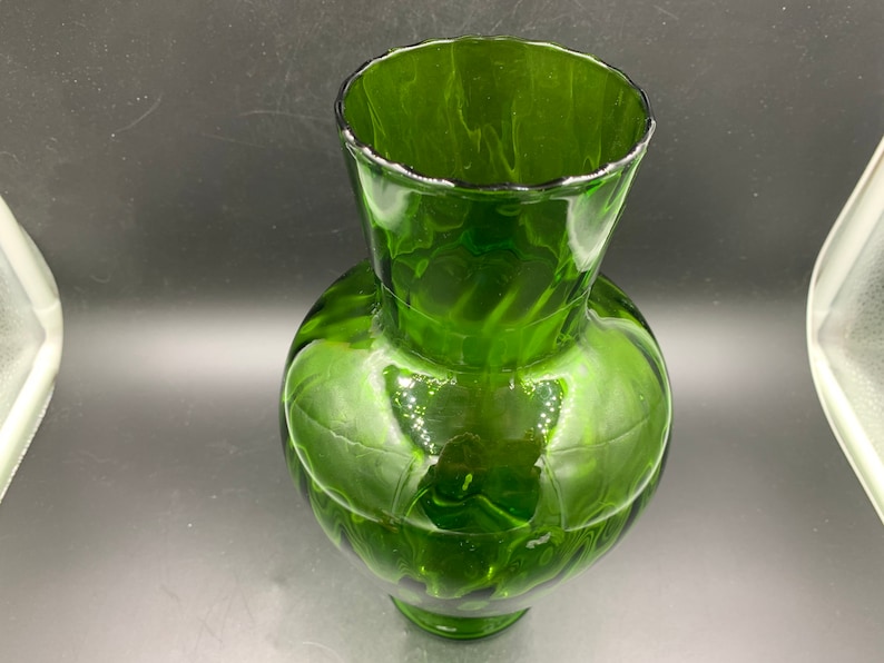 Empoli Italian Optic Vase Art Glass Large Emerald Green FREE SHIPPING image 3