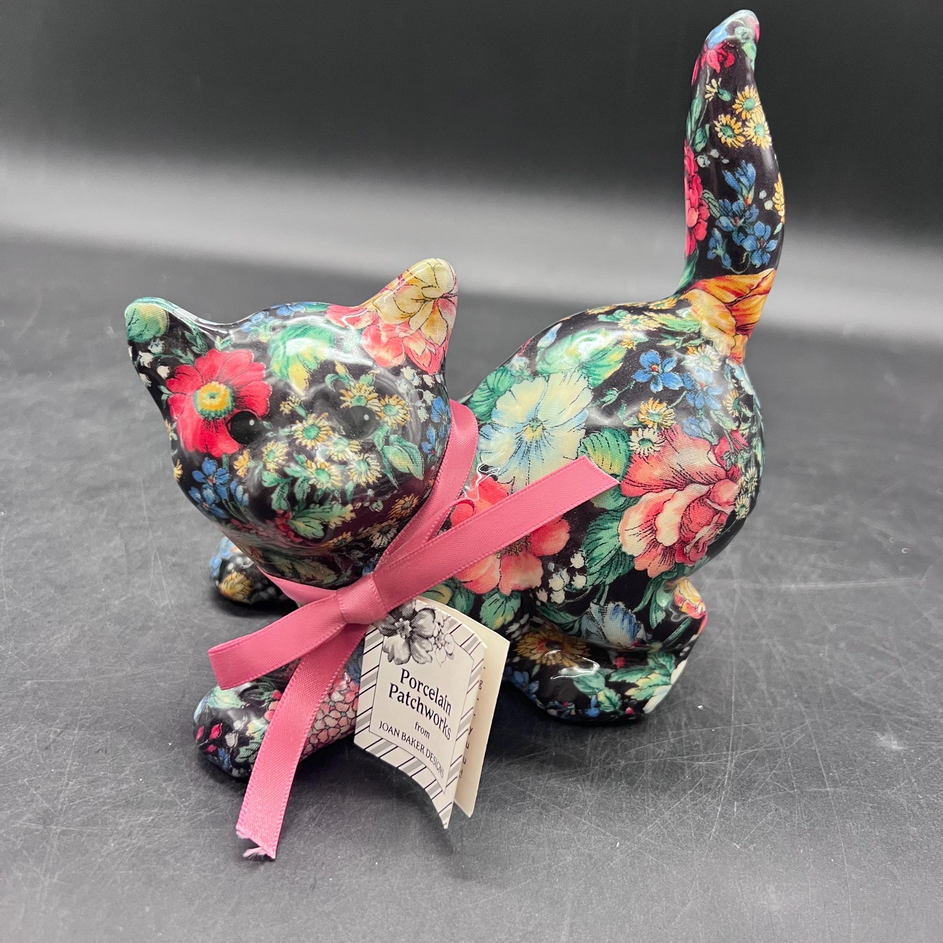 Vintage Floral Chintz Fabric-covered Porcelain Cat Figurine - Etsy