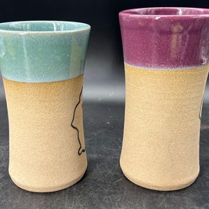 Keep Tahoe Blue Alanna Hughes Pottery Tumblers / Vases Your Choice Turquoise or Purple image 3