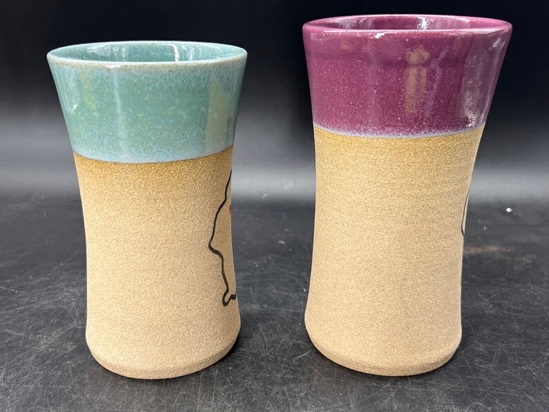 Keep Tahoe Blue Alanna Hughes Pottery Tumblers / Vases Your Choice Turquoise or Purple image 3