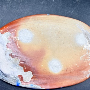 LKW Art Pottery Boho Butter Dish Studio Pottery Royal Blue Rust Glazes Textured Aboriginal Vibe image 8