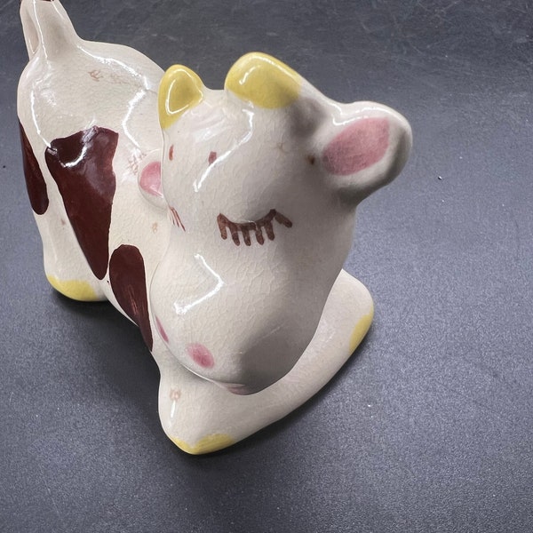Rio Hondo 1950s Pottery California Mama Cow Figurine Brown Spotted Read