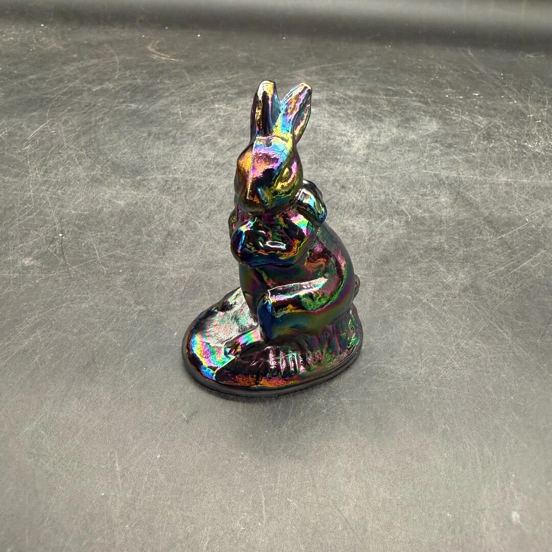 Vintage Black Amethyst Carnival Glass Bunny Easter 3-1/4” - Etsy