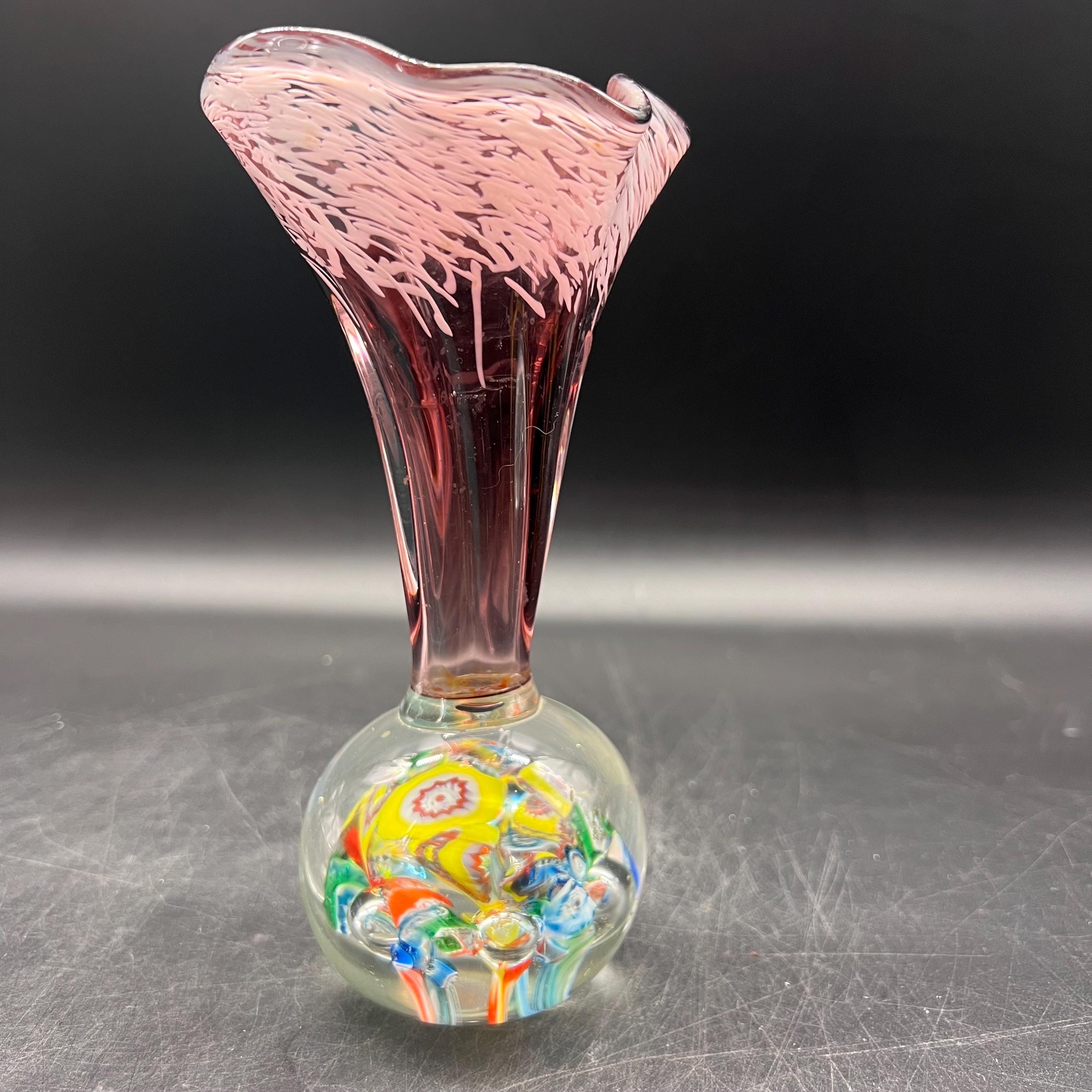 Vintage Lenwile Ardalt Millefiori Art Glass Vase, 7
