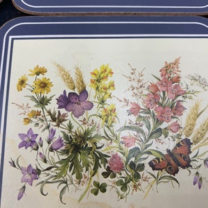 Royal Table Coasters Field Flowers Set of 6 With Box Gardens Butterflies Gardeners image 6