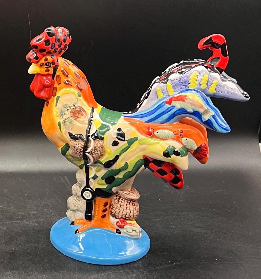 Sharon Neuhaus Ceramic Rooster Figurine, Rocky Mountain Fishing