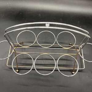 MCM Wire Drink Caddy Barware Mid Century 8 Capacidad de vidrio Atomic Swanky Silver Tone ENVÍO GRATIS imagen 3