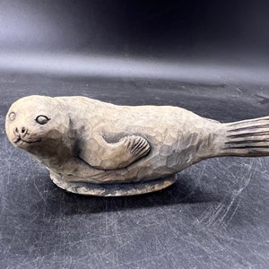Vintage Glacial Ice Age Sculpture Figure Sea Lion Seal On Ice Floe Alaska FREE SHIPPING