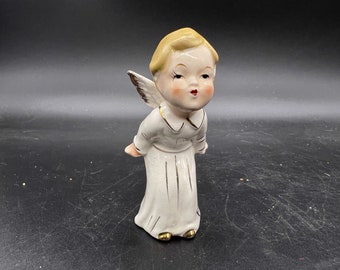 Kissing Angel Boy Figurine Porcelain Vintage Japan