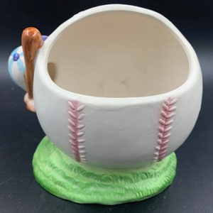 Baseball Planter Kids Little Slugger Little League Childs Room Vintage image 4