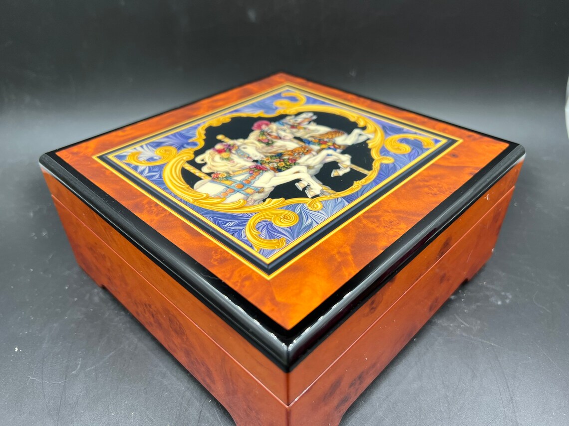 Vintage SF Music Box Co. Carousel Horse Musical Jewelry Box Etsy