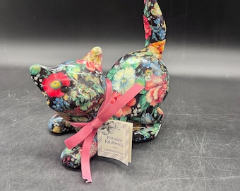 Vintage Floral Chintz Fabric-covered Porcelain Cat Figurine - Etsy