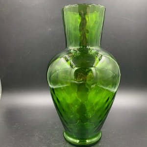 Empoli Italian Optic Vase Art Glass Large Emerald Green FREE SHIPPING image 1