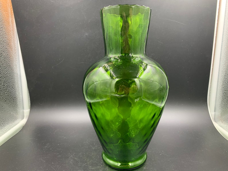 Empoli Italian Optic Vase Art Glass Large Emerald Green FREE SHIPPING image 1