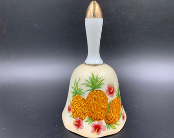 Hawaii Pineapples Bell Porcelain Made In Japan Original Sticker Vintage