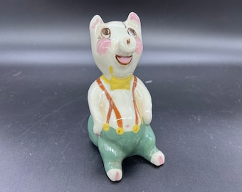 California Pottery Sara Hume 1940s Piggy Bank Figurine Kitschy Vintage FREE SHIPPING