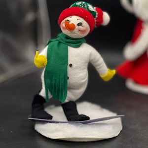 Annalee Christmas Figures: Snowboarder Snowman & Mouse Set