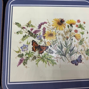 Royal Table Coasters Field Flowers Set of 6 With Box Gardens Butterflies Gardeners image 3