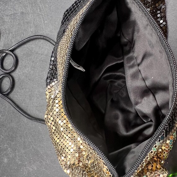 La Regale Black Gold Silver Mesh Evening Bag w Zipper Closure Metal Strap Vintage Hong Kong FREE SHIPPING Etsy