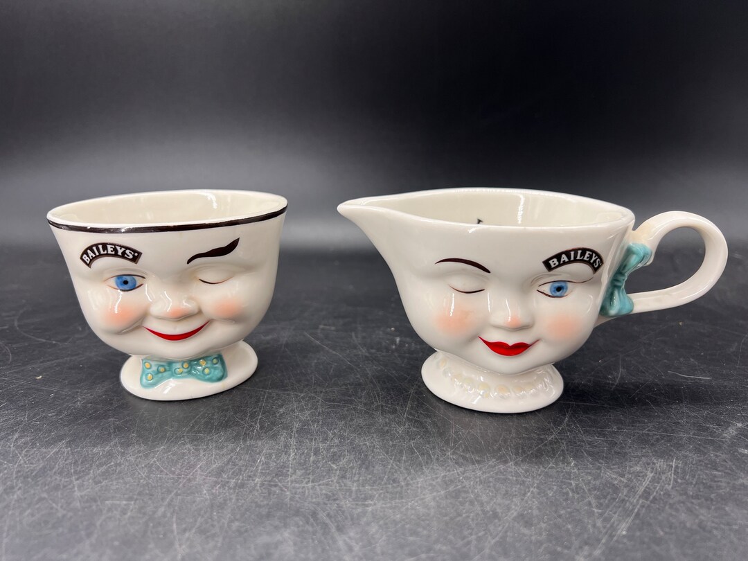 Vintage Baileys Irish Cream Liqueur Yum His Her Cream and Sugar Set