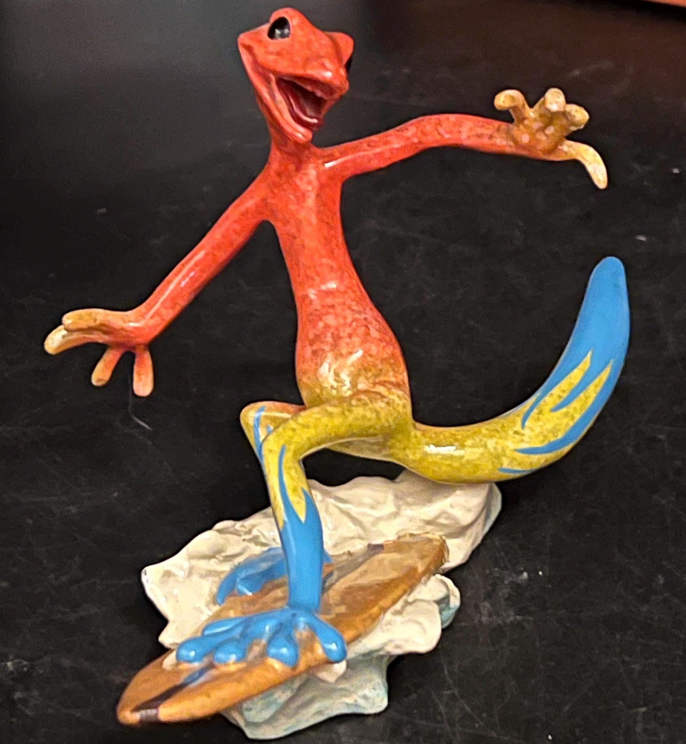 Polyogs The Adorable Creatures OG フィギュア Kitty's Critters Surfing Gecko Figure, Hang Ten 2004 - Etsy