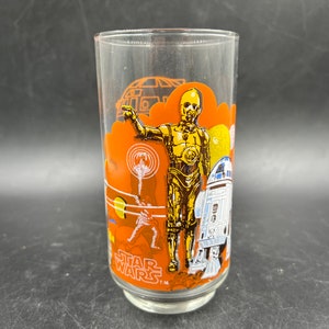 1977 Star Wars A New Hope Burger King Coca Cola Glasses, Vintage Glassware,  CHOOSE YOUR GLASS: Darth Vader, Han Solo, R2-D2, Luke Skywalker 