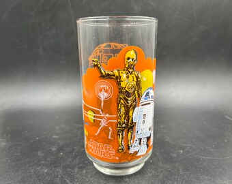 Star Wars C-3PO R2-D2 Burger King Glass Vintage 1977 Lucasfilm Tumbler Coca-Cola