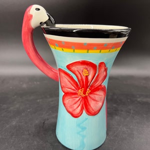 Cheryl Thompson Flamingo Mug Figural  Oversized 3D Vase FREE SHIPPING