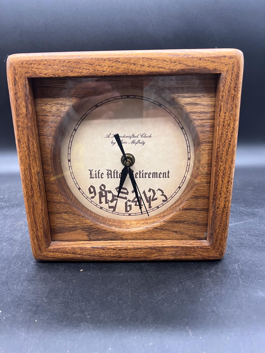 Vintage Jim Mofhitz Oak Wood Clock, 'life After Retirement' - Etsy