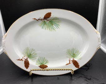 Narumi  Pinecone Pattern Fine China Vintage Serving Platter