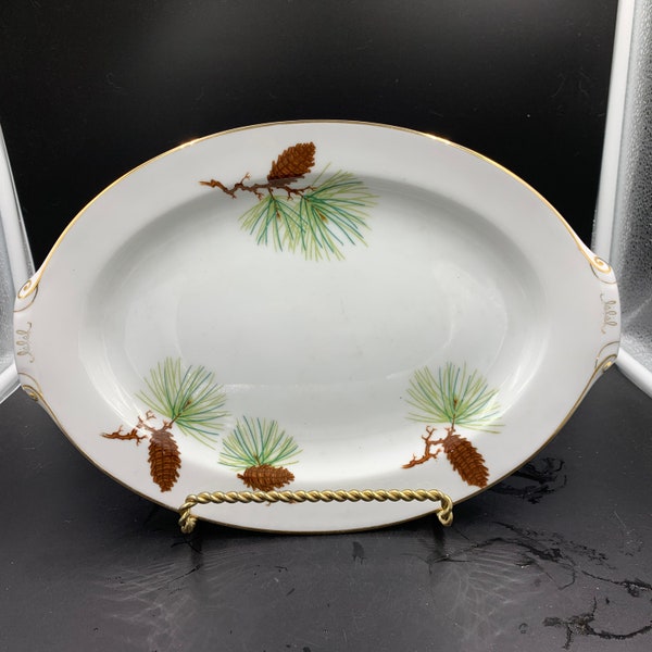 Narumi  Pinecone Pattern Fine China Vintage Serving Platter