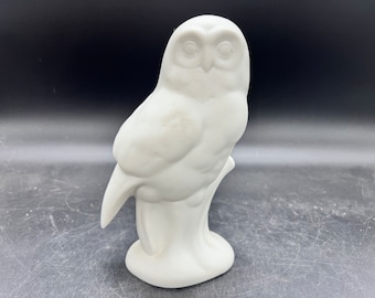 Bisque Porcelain Barn Owl 9” Vintage