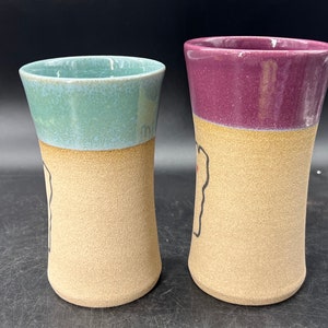 Keep Tahoe Blue Alanna Hughes Pottery Tumblers / Vases Your Choice Turquoise or Purple image 5