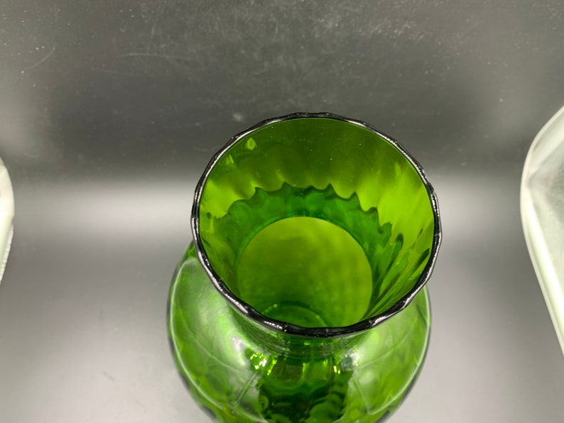 Empoli Italian Optic Vase Art Glass Large Emerald Green FREE SHIPPING image 4