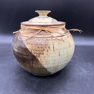 deer creek studio pottery lidded pot crock stoneware nor cal artist grass valley back stamped FREE SHIPPING
