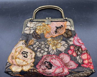 Beaded Flapper Purse Handbag Shoulder Crossbody Bag Art Deco Handbag Excellent Condition
